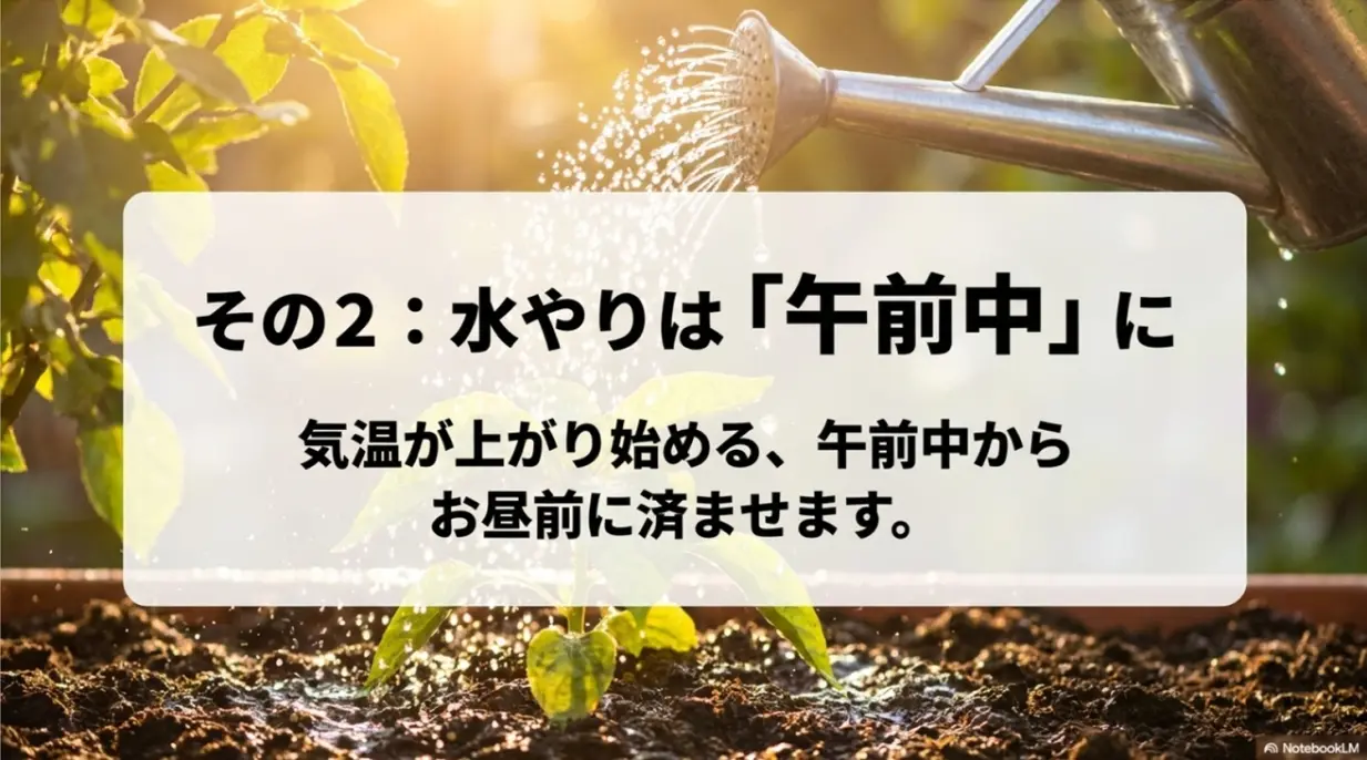 冬の水やりは気温が上がり始める午前中からお昼前に済ませる