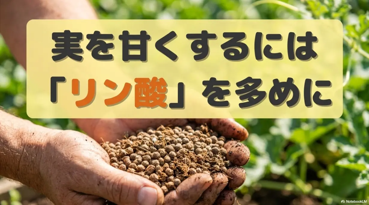 スイカの実を甘くするには初期からリン酸を多めに与える