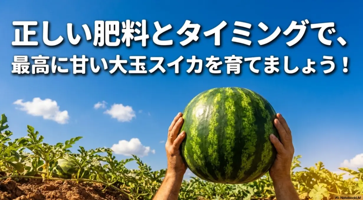 正しい肥料とタイミングで最高に甘い大玉スイカを育てましょう
