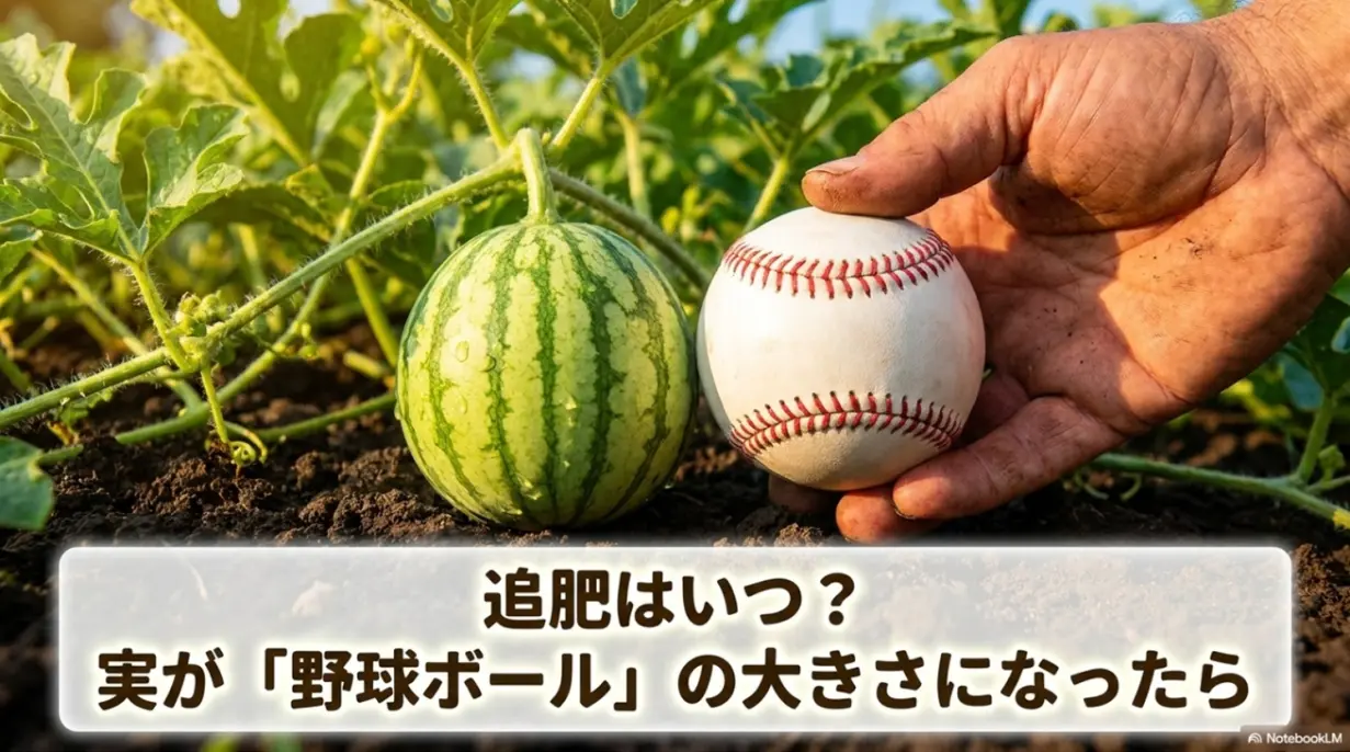 スイカの追肥のタイミングは実が野球ボールの大きさになったら